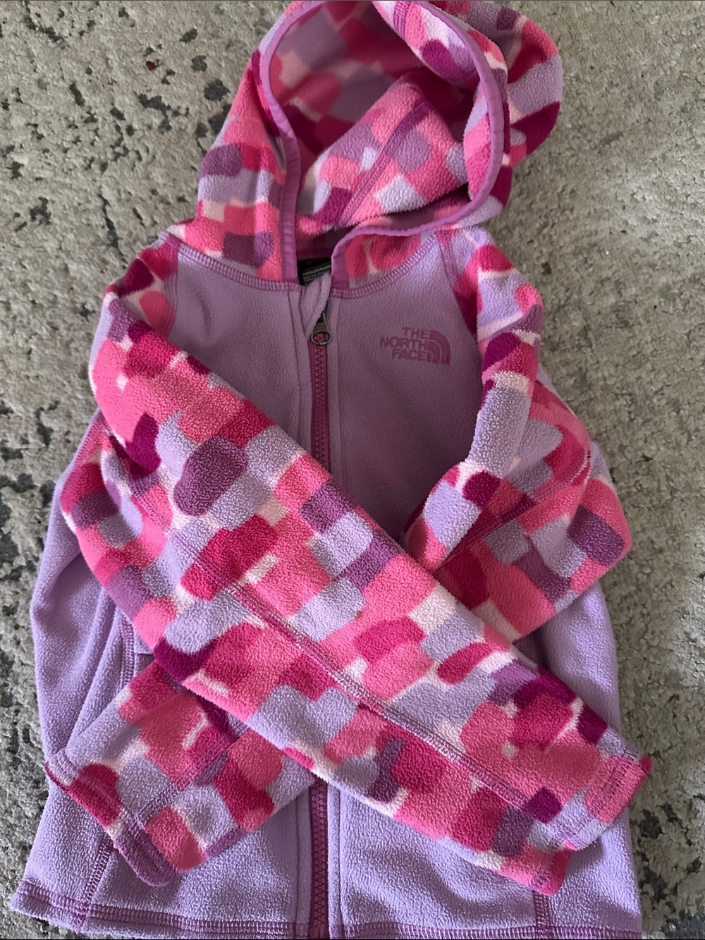 The North Face Girls' Pink & Lavender Hooded Fleece Jacket